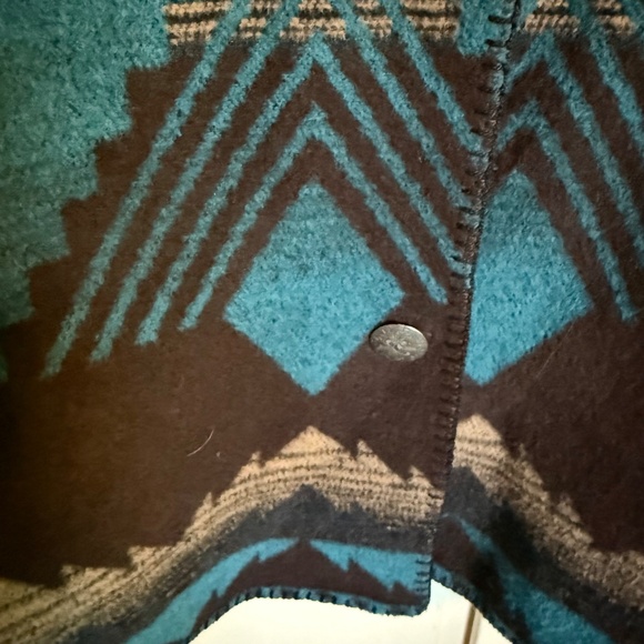 Vintage Rhonda Stark Aztec Southwestern Blanket Coat Jacket Wool Blend Boho - Picture 5 of 16